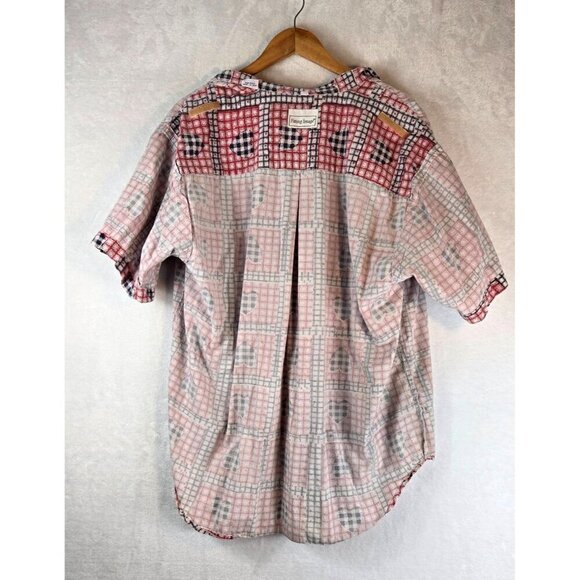 Womens Vintage Button Up Shirt Fitting Image XXL Cotton Hearts Country Cottage - Picture 13 of 14